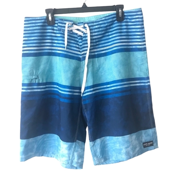 Atlantic Shoals Surf Shop Men’s Blue Striped Board Shorts Size 34 - Picture 8 of 9
